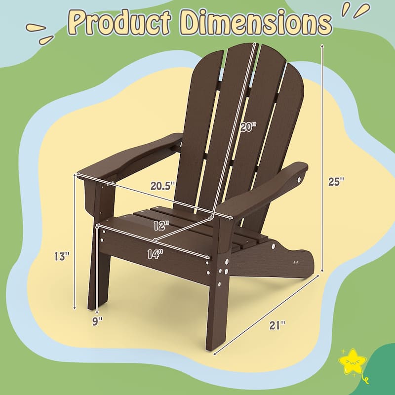 Gymax 4PCS Kid's Adirondack Chair All-Weather HDPE Toddler Lawn Chair