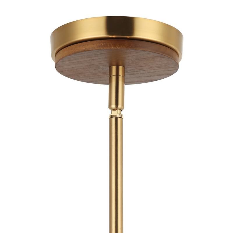 Varaluz Desert Flyer 3-Light Convertible Pendant/Semi-Flush - Satin Brass/Medium Walnut