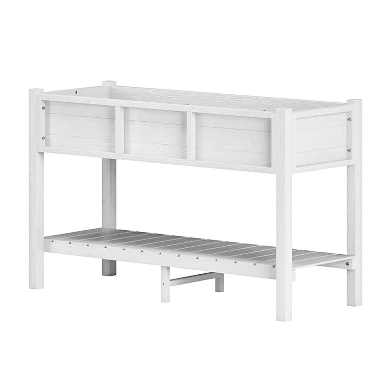 Lesly 46.37 in. Modern Rectangular White Planter Box - 46.37"D×17.69"W×28.67"H