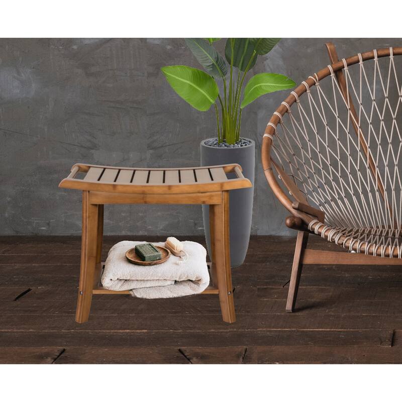 Solid Bamboo Spa Style Bench