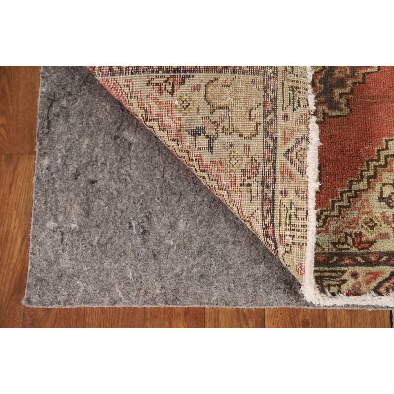 Geometric Tabriz Persian Vintage Runner Rug Handmade Wool Carpet - 2'4"x 8'6"