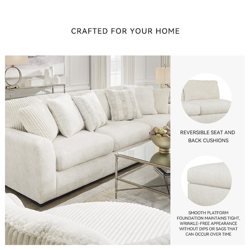 Signature Design by Ashley Chessington White 2-Piece Sectional with Chaise - 121" W x 65" D x 40" H