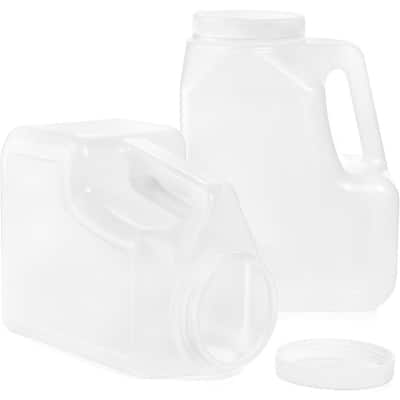 2 Pcs White Plastic Gallon Jar with Handle