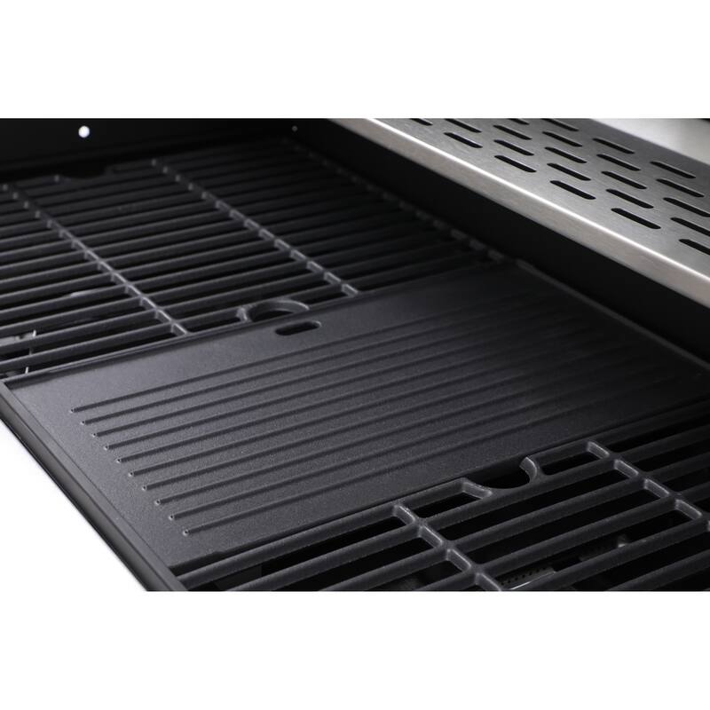 6-Burner Propane Gas Grill with Side Burner & Caster, Outdoor BBQ Grill Stainless with Steel Control Panel for Picnic