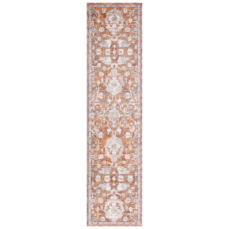 SAFAVIEH Heirloom Juli Traditional Oriental Rug - 2' x 8' Runner - Rust/Blue