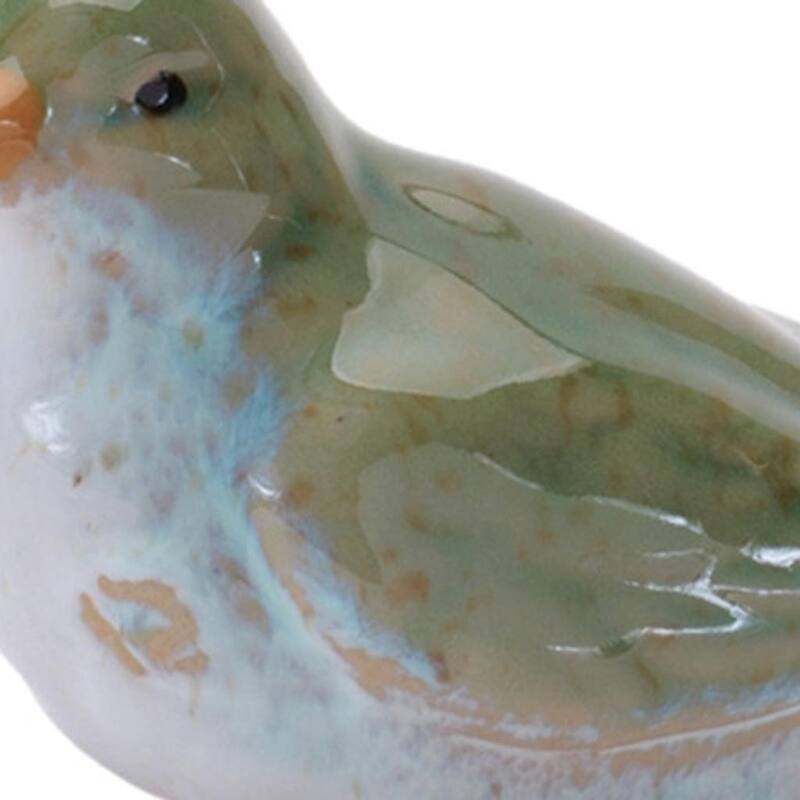 HomeRoots Set of Six Blue And Green Ceramic Bird Figurines - 5.25 in. x 3.50 in. x 2.00 in.