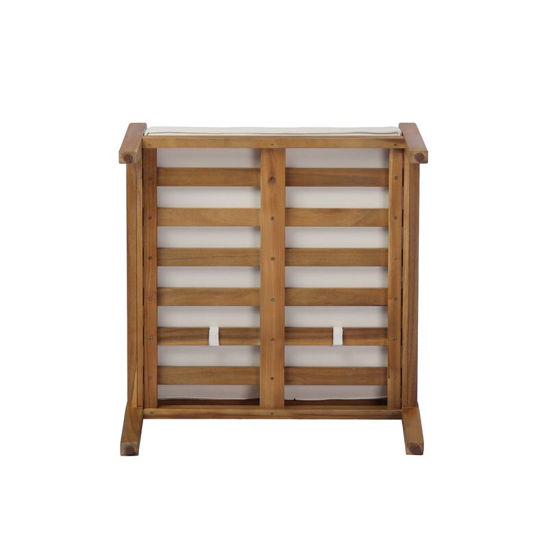 Christopher Knight Home - Erin 5-Piece Outdoor Acacia Wood Conversation Set with Cushioned Lounge Chairs & Round Coffee Table