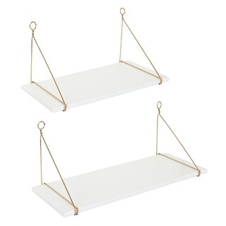Kate and Laurel Vista Wood and Metal Wall Shelves,