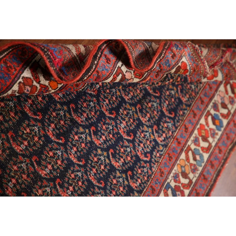 Pre-1900 Antique Malayer Persian Runner Rug Hand-Knotted Wool Carpet - 3'6"x 16'1"