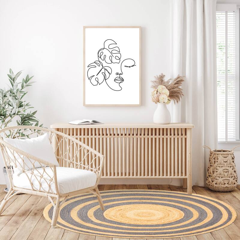 ECARPETGALLERY Braided Weave Palas Denizli Tan Jute Rug - 3'10 x 3'10