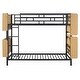 preview thumbnail 5 of 12, Twin Over Twin Metal Bunk Bed Bed Frame with Unique Storage Headboard & Four-Grid Shelving, Convertible to Two Beds, Black