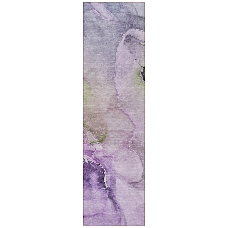 Alsive Modern Art-Inspired Weather Resistant Timeless Fusion Runner Outdoor Rug - 2' X 8'