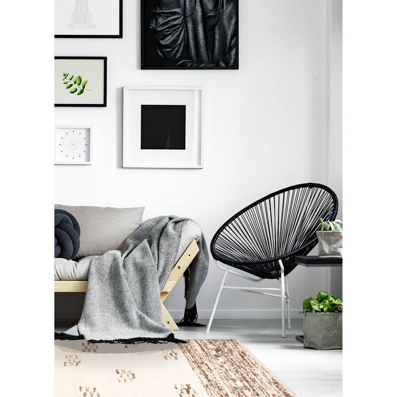 ECARPETGALLERY Braid weave Sienna Cream Wool Rug - 5'6 x 7'4