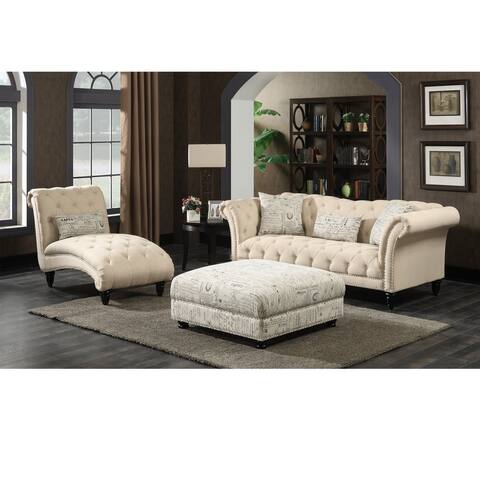 Picket House Furnishings Twine 3PC Sofa Set-Sofa, Chaise & Ottoman
