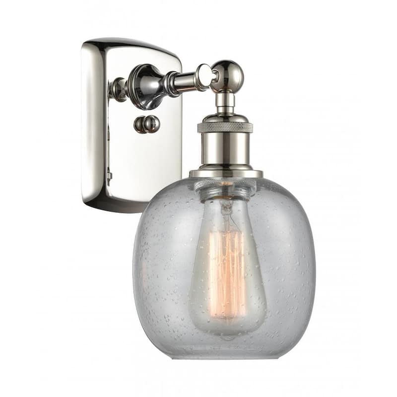 Innovations Lighting Belfast 11" Tall Bathroom Sconce - Polished Nickel / Seedy