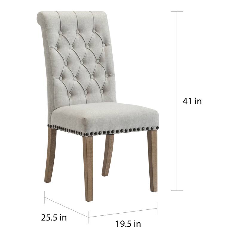 The Gray Barn Abbotsbury High Back Linen Grey Dining Chairs