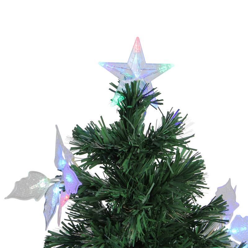 3' Medium Floral Artificial Christmas Tree Multi-Color Lights - 3 Foot