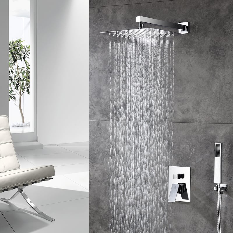 2 Function 10-inch Wall Mounted Dual Shower Heads Shower System - Chrom