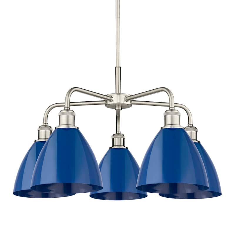 Innovations Lighting 516-5CR-16-26 Ballston Dome Chandelier Ballston - Satin Nickel / Blue