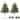 2  24in Outdoor Pathway Christmas Trees with LED Lights - Single