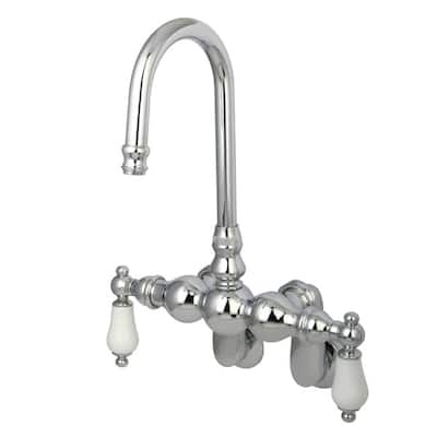 Kingston Brass Vintage Wall Mounted Clawfoot Tub Filler with Porcelain