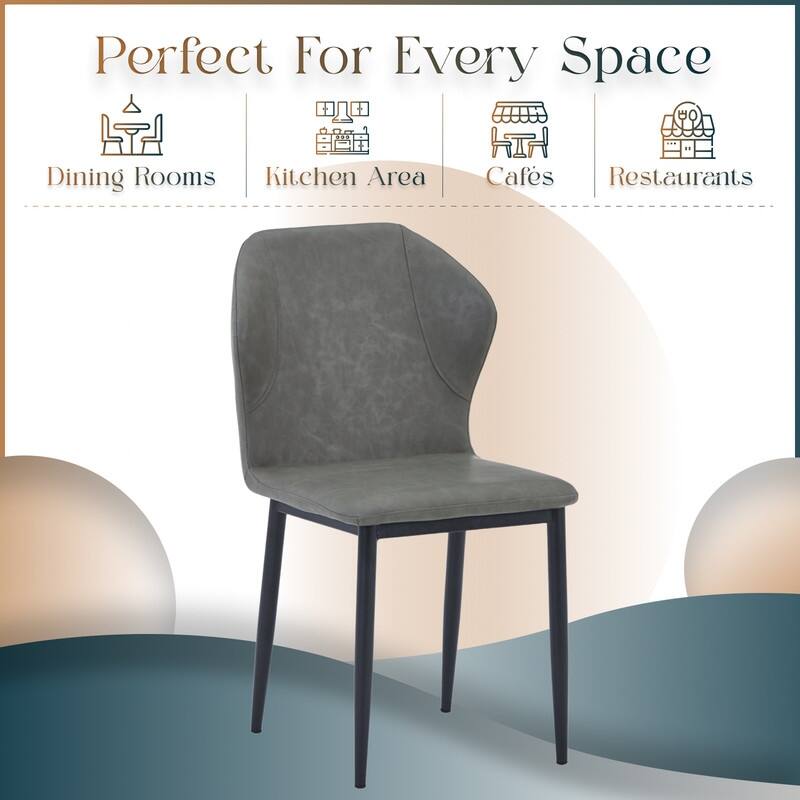 Mosaic Modern Fabric Upholstered Accent Dining Chair With Metal Legs & Curved Backrest Side Chair for Home or Office (Set of 4)