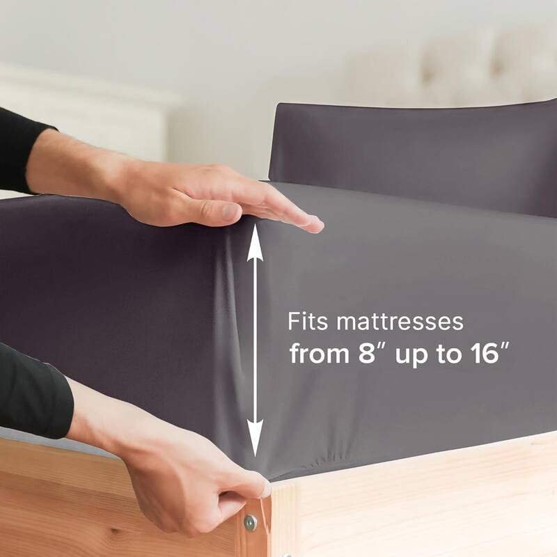 CGK Linens Microfiber 8" - 16" Deep Pocket Soft Fitted Sheet