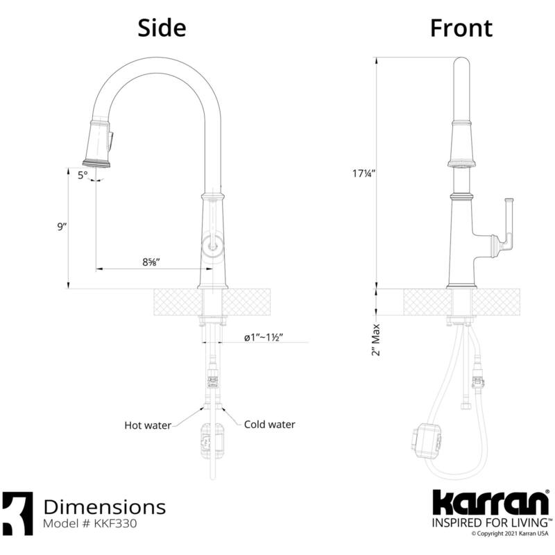 Karran USA KKF330 Elwood 1.8 GPM Single Hole Pull Down Kitchen Faucet