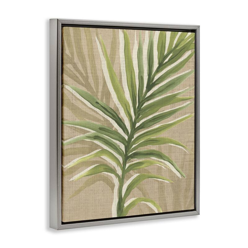 Stupell Rustic Palm Plant Framed Floater Canvas Wall Art Design By June Erica Vess