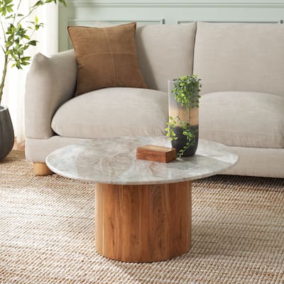 SAFAVIEH Home Augsburg Marble Coffee Table - 32"W x 32"D x 32"H