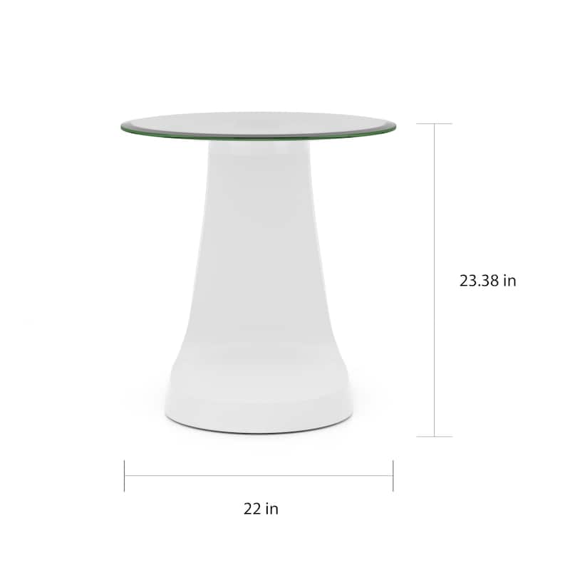 Crescendo Modern 22-inch Glass Top Round Side Table by Furniture of America