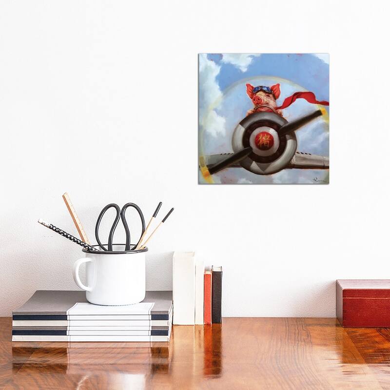 iCanvas "When Pigs Fly" by Lucia Heffernan Canvas Print - 12x12x0.75