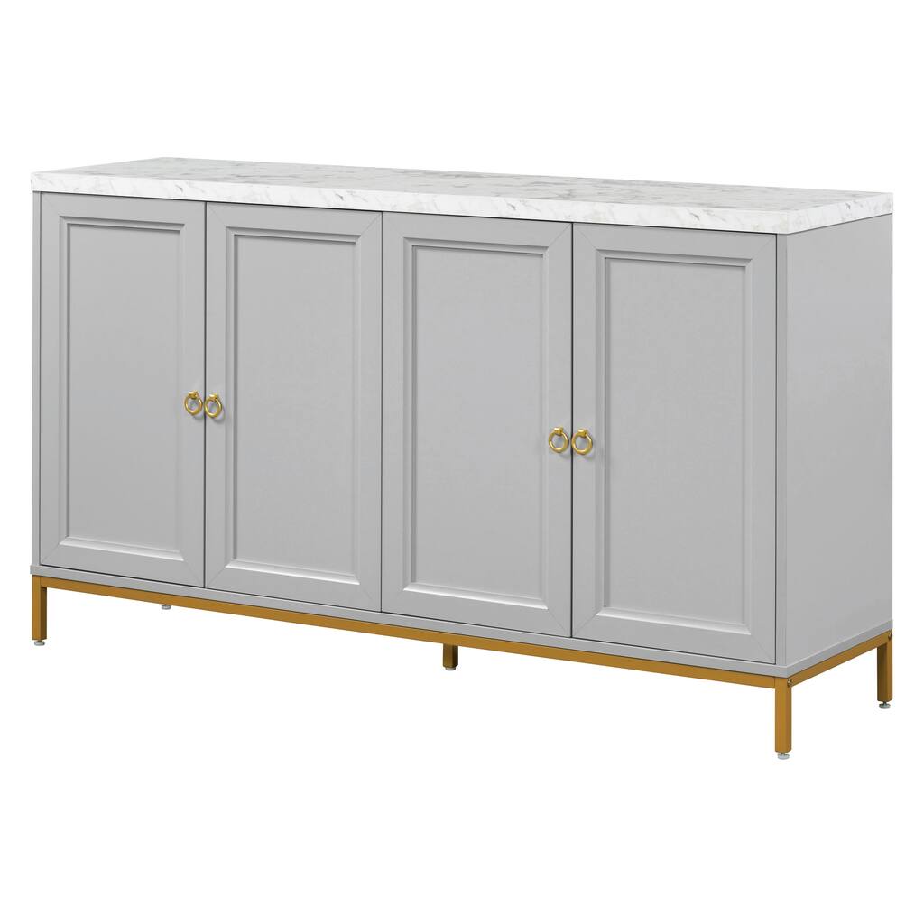 Sideboard with Extra Large Storage Space with Metal Handles and Support Legs for Living Room and Dining Room
