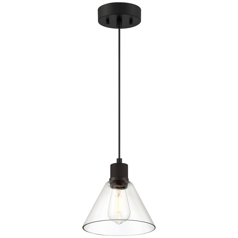 Port Nine Martini LED Pendant - Replaceable LED - Clear Glass/Matte Black