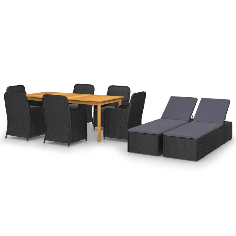 vidaXL Patio Dining Set 9 Piece Garden Outdoor Seat Furniture Multi Colors - 78.7" x 35.4" x 29.1"