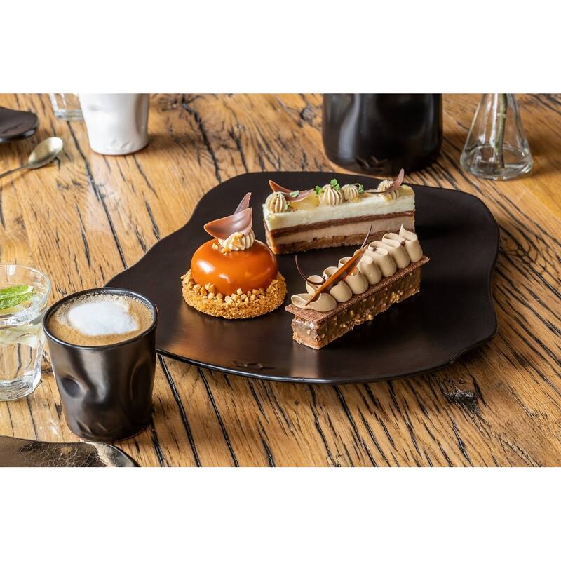 Dented Cup Ceramic - Set of 4 Black Matt