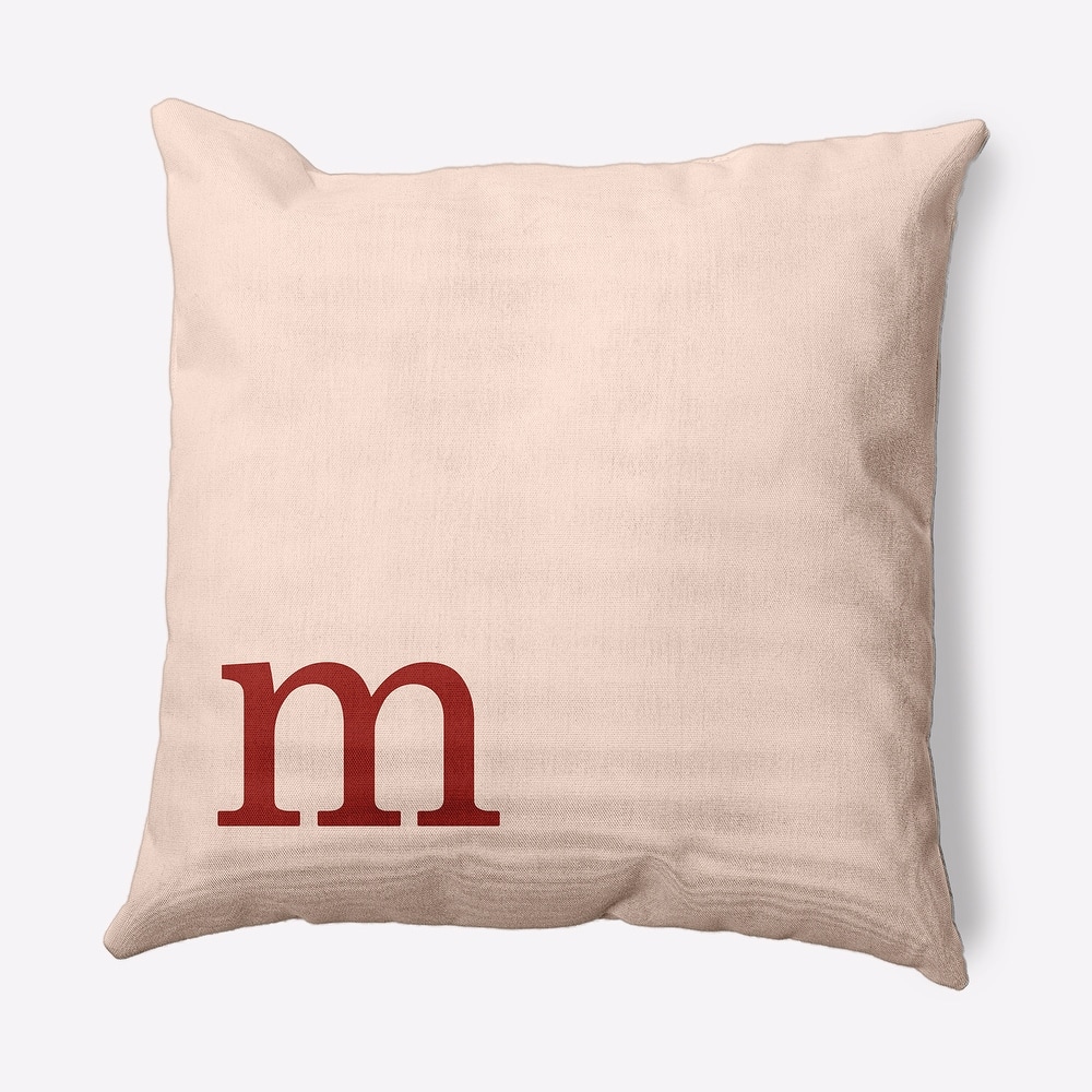 Modern Monogram Indoor/Outdoor Throw Pillow-M