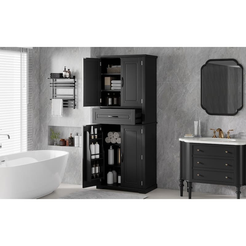 Christopher Knight Home - Whitmore Tall Bathroom Storage Cabinet with Adjustable Shelves and Multi-Functional Design