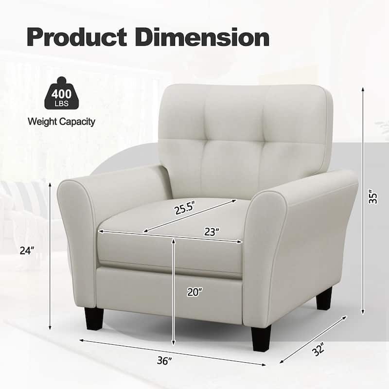1/2 PCS Modern Accent Chair Comfy Upholstered Reading Armchair