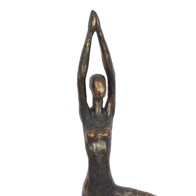 Polystone Yoga Decorative Sculpture - Brass - Roche River Decor