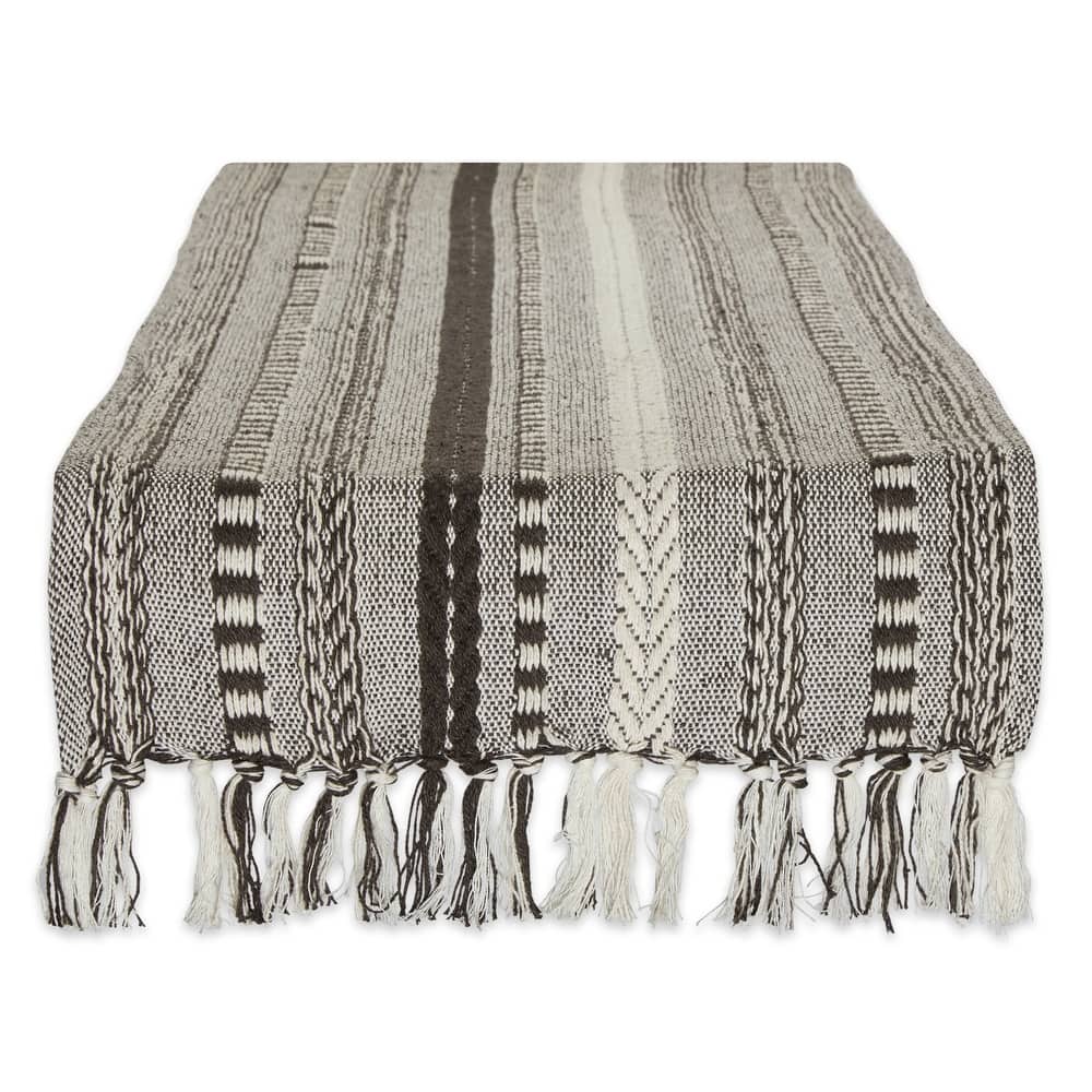 DII Black Braided Stripe Table Runner