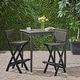 preview thumbnail 3 of 38, Polaris 45-inch 3-piece Outdoor Bar Table Set by Christopher Knight Home Dark Gray