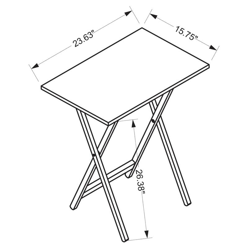 5-Piece Folding Tray Table Set with Stand - 26.25" - Hazelnut Brown
