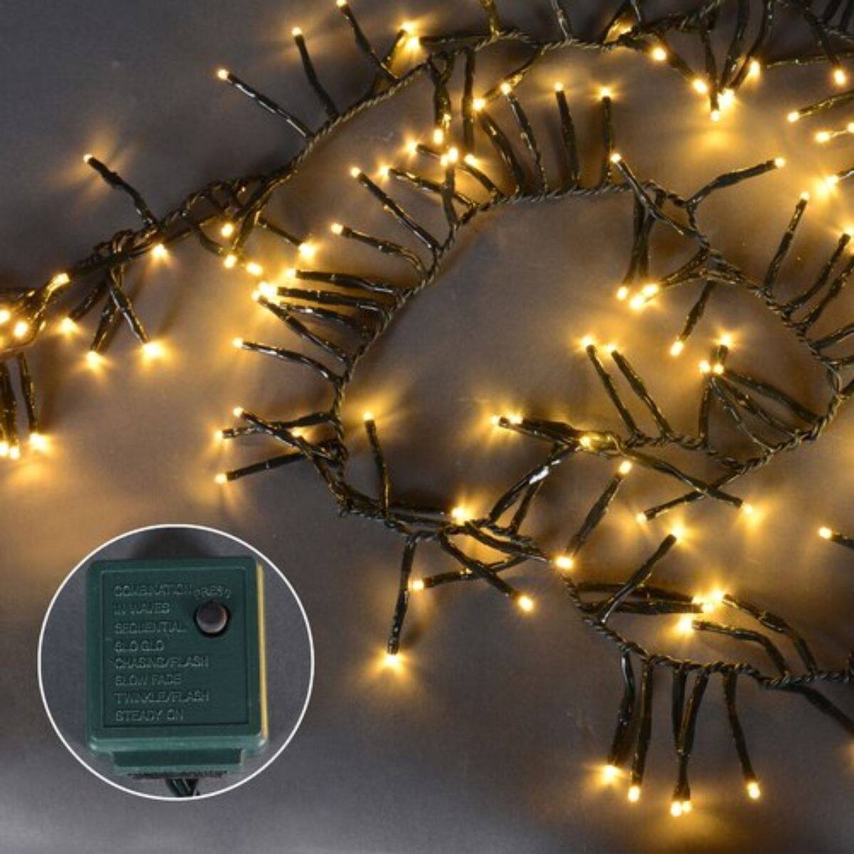 200 Warm White MultiFunction LED M5 Mini Christmas Lights 20.5 ft