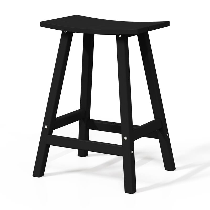 Laguna Hdpe All Weather Outdoor Patio 24" Saddle Seat Counter Stool