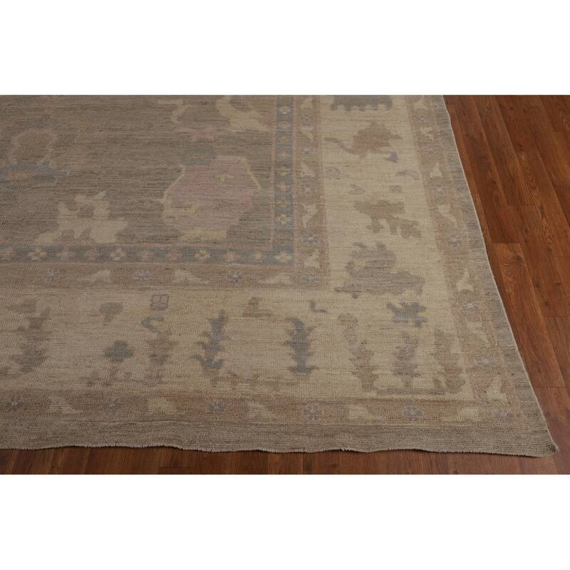 Oushak Oriental Large Area Rug Hand-Knotted Vegetable Dye Wool Carpet - 10'2"x 13'10"