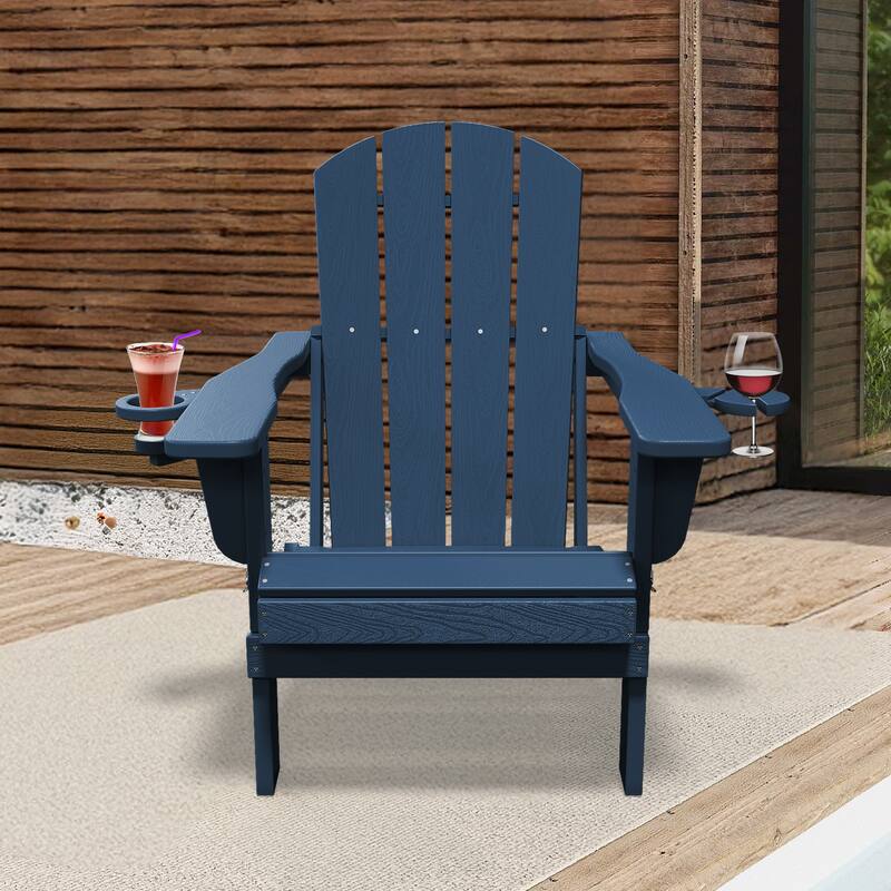 Foldable HDPE Adirondack Chair with Dual Cup Holders