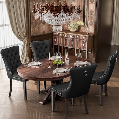 Modern Tufted Velvet Side Dining Chairs (Set of 4)