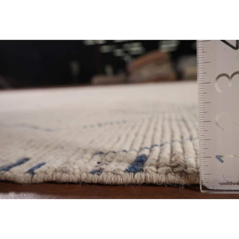 Earth Tone Moroccan Area Rug Handmade Beihe Wool Carpet - 8'9" x 12'9"