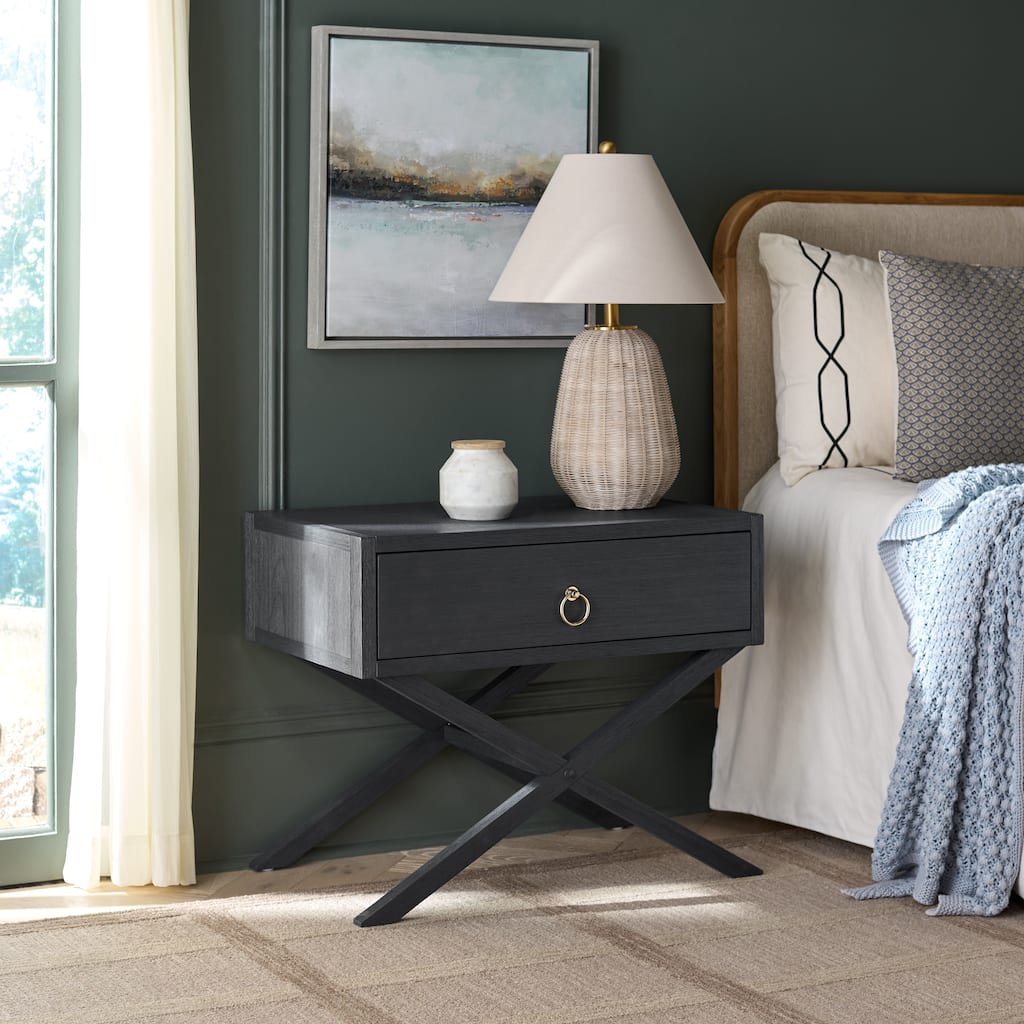 SAFAVIEH Sadie Nightstand with Drawer & Ring Pull